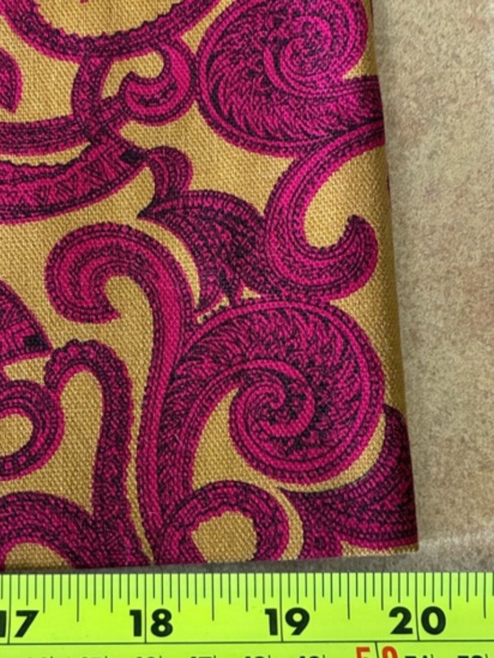 1960's Style Hand Made Maroon & Gold Abstract Swirl Shirt Dress - Picture 13 of 13
